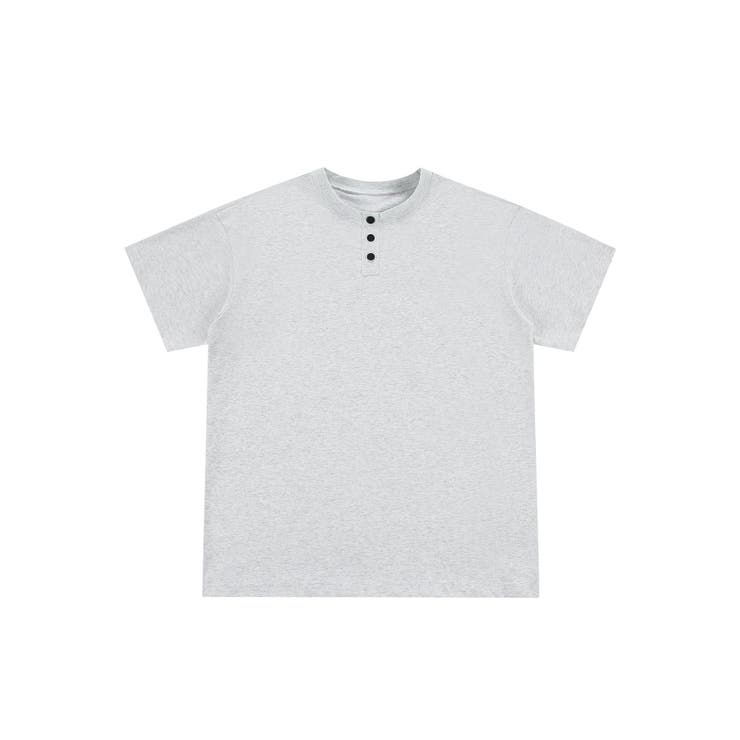 ライトグレー | ヘンリーネック半袖Tシャツ | aimoha men