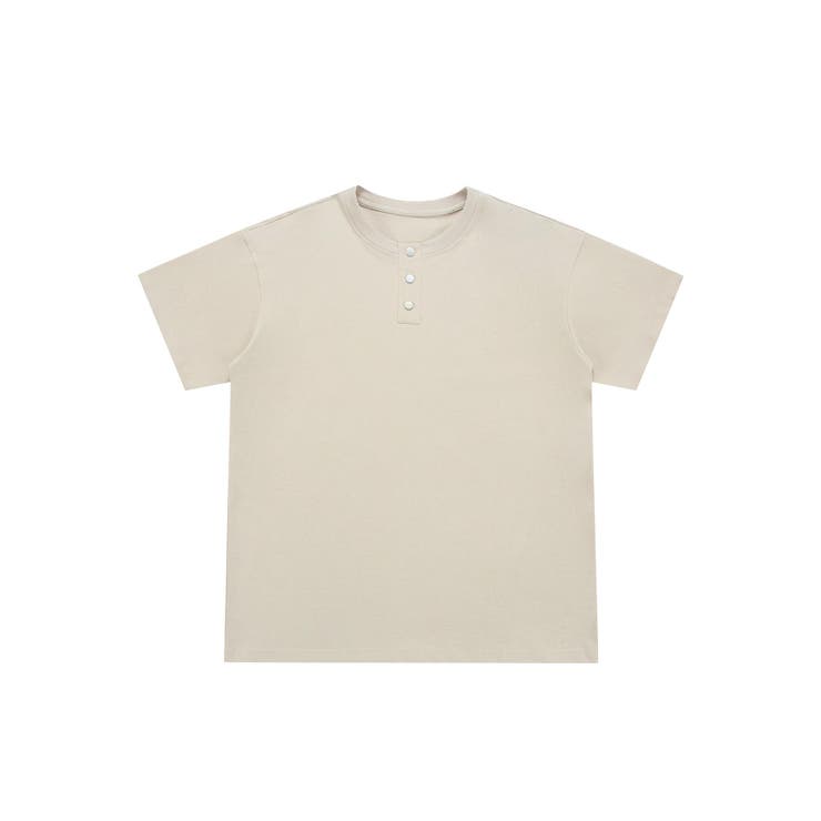 ベージュ | ヘンリーネック半袖Tシャツ | aimoha men