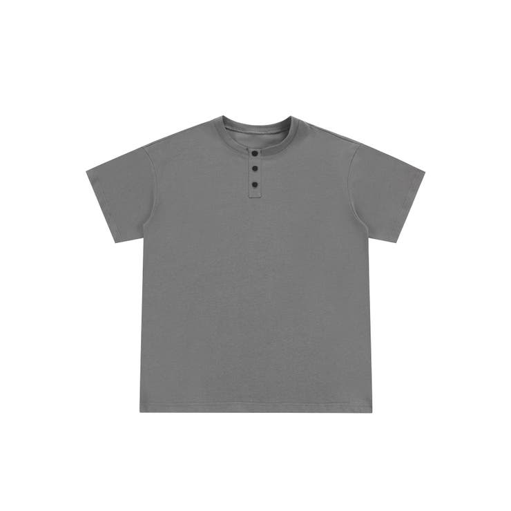 グレー | ヘンリーネック半袖Tシャツ | aimoha men