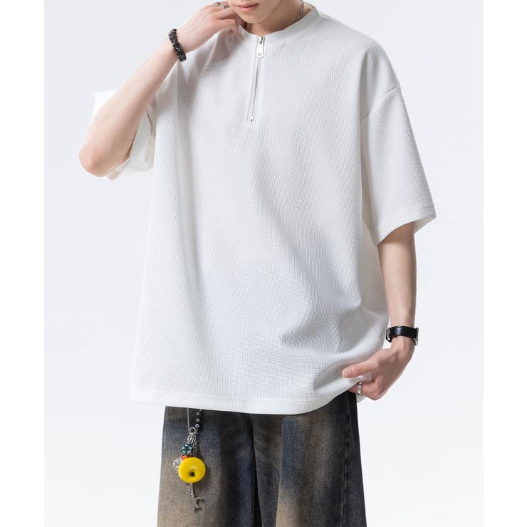 ジップアップハイネックTシャツ[品番：XT000014296]｜aimoha men
