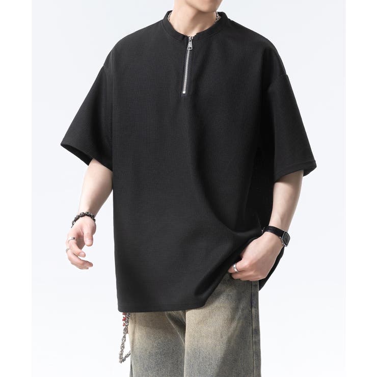 ジップアップハイネックTシャツ[品番：XT000014296]｜aimoha men