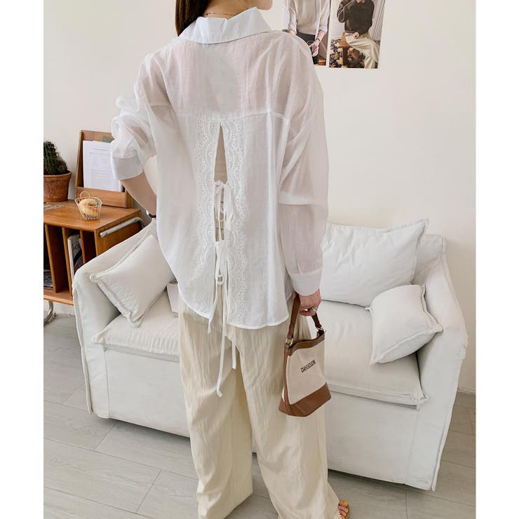 バックリボンフェミニンシャツ | aimoha  | 詳細画像28 