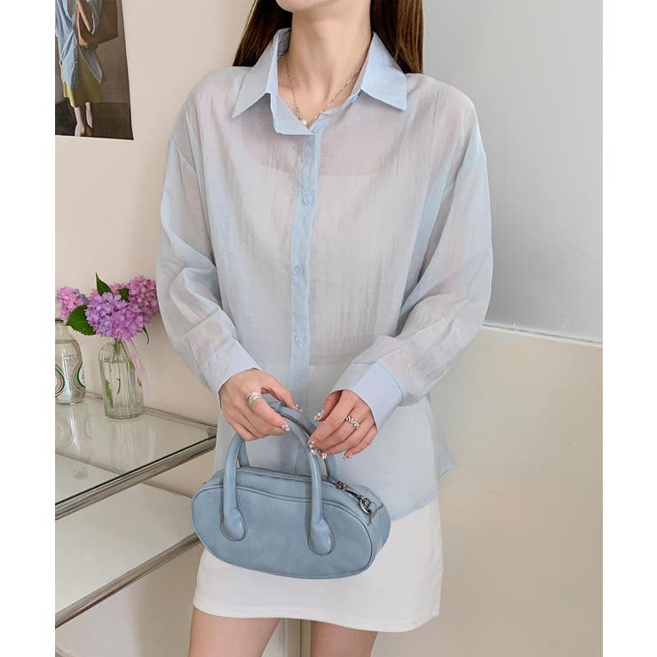 ライトグリーン | バックリボンフェミニンシャツ | aimoha 