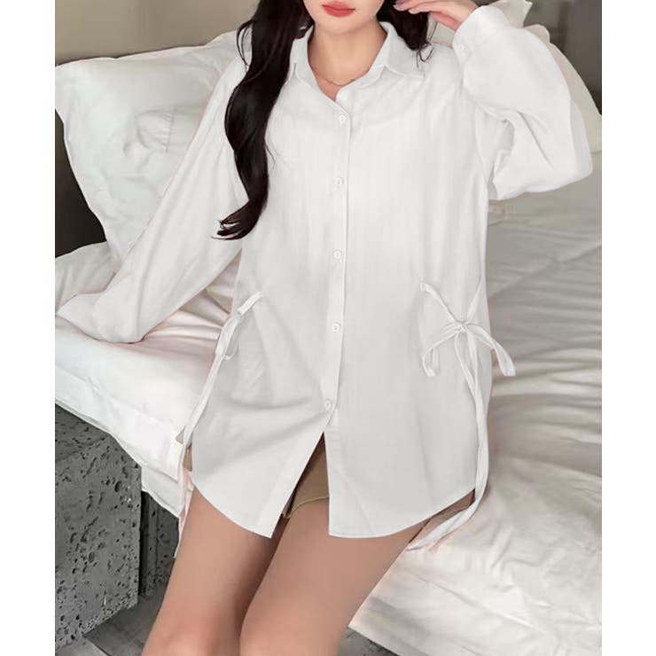 ホワイト | ウエストリボンシアーシャツ | aimoha 