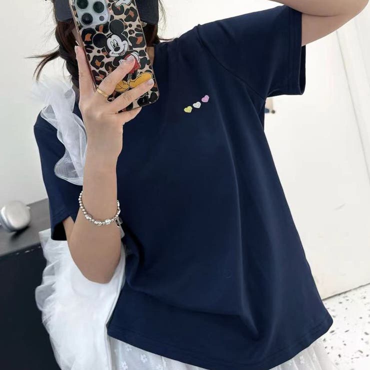 シンプクルーネック半袖Tシャツ | aimoha  | 詳細画像1 