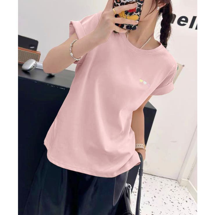 シンプクルーネック半袖Tシャツ | aimoha  | 詳細画像8 