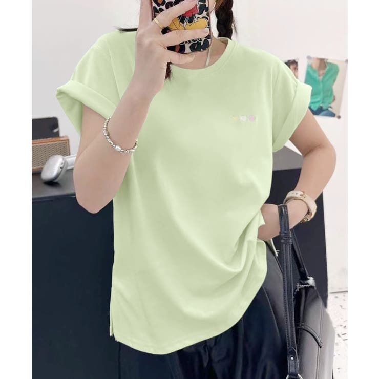 シンプクルーネック半袖Tシャツ | aimoha  | 詳細画像4 