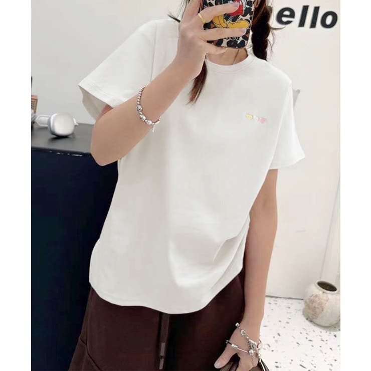 シンプクルーネック半袖Tシャツ | aimoha  | 詳細画像7 