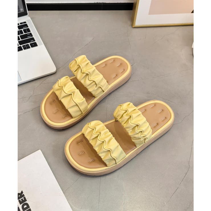 シャーリングデザイン厚底サンダル | aimoha  | 詳細画像2 