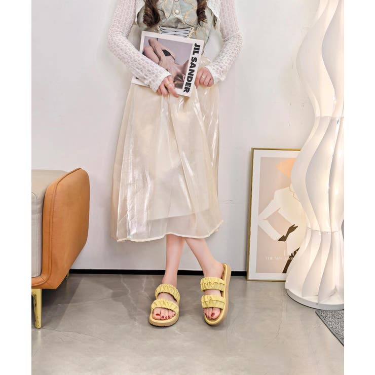 シャーリングデザイン厚底サンダル | aimoha  | 詳細画像3 