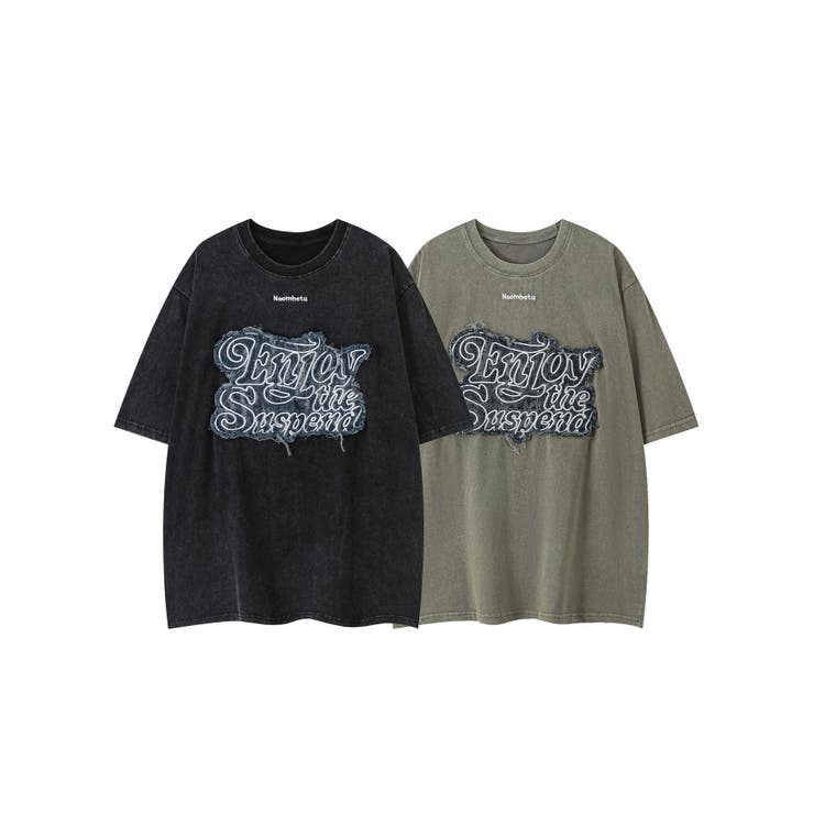 HOOK -select- デニムパッチワーク刺繍ビッグTEE Tシャツ[品番