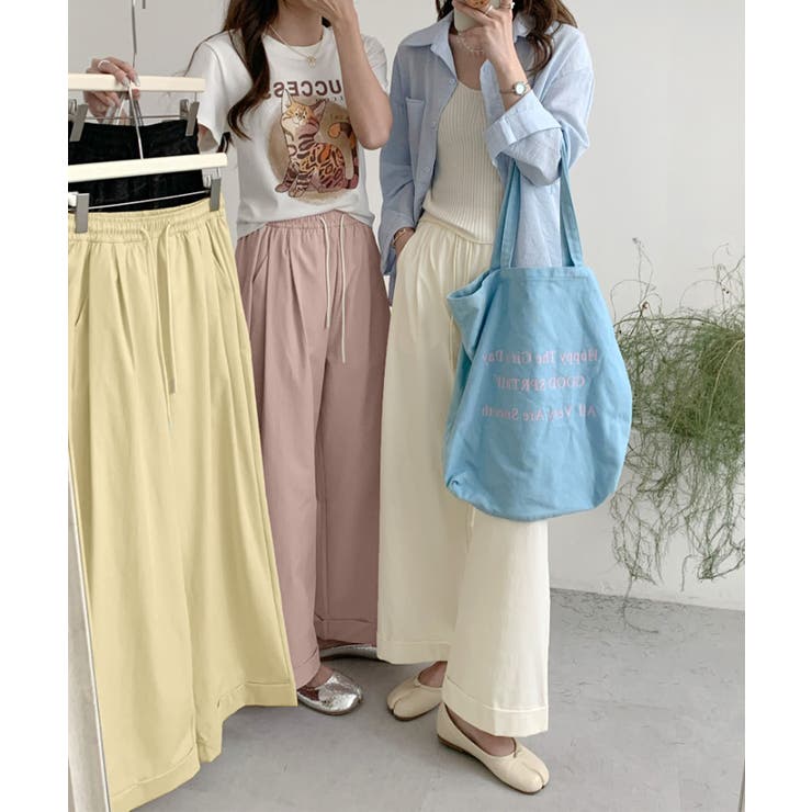 ロールアップイージータックワイドパンツ | aimoha  | 詳細画像3 