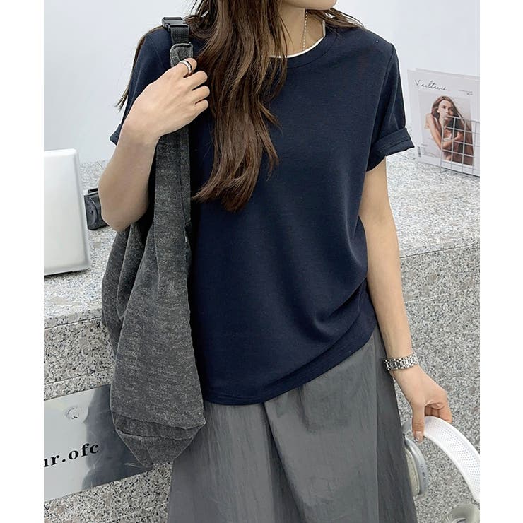 ネック配色シンプルTシャツ | aimoha  | 詳細画像11 