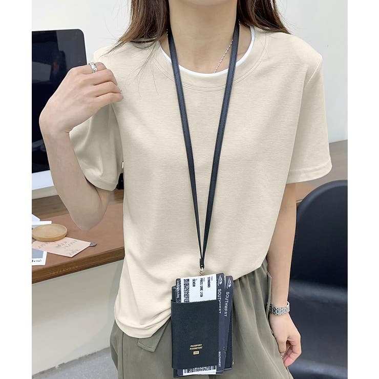 ネック配色シンプルTシャツ | aimoha  | 詳細画像3 