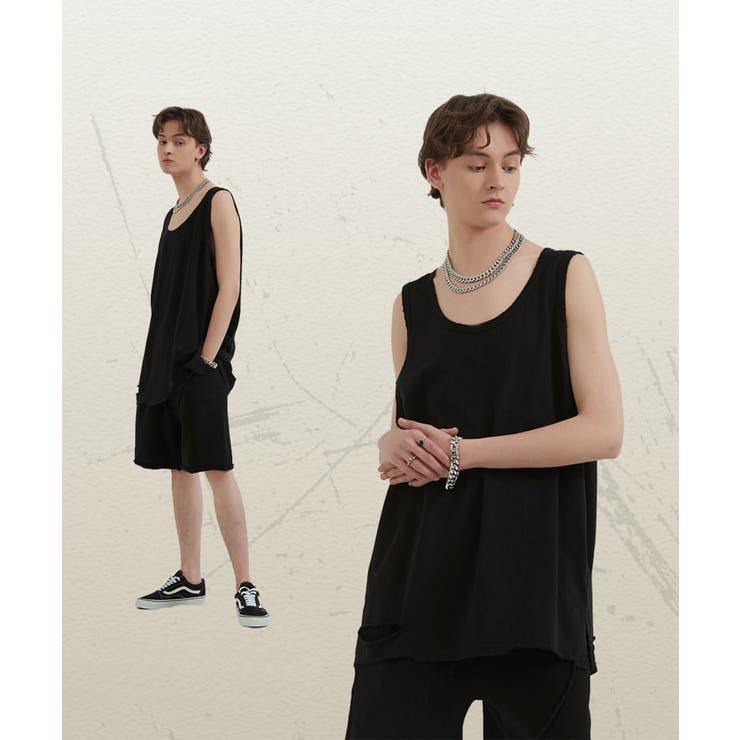 【GENXDER】カットオフデストロイベスト タンクトップ | aimoha  | 詳細画像8 