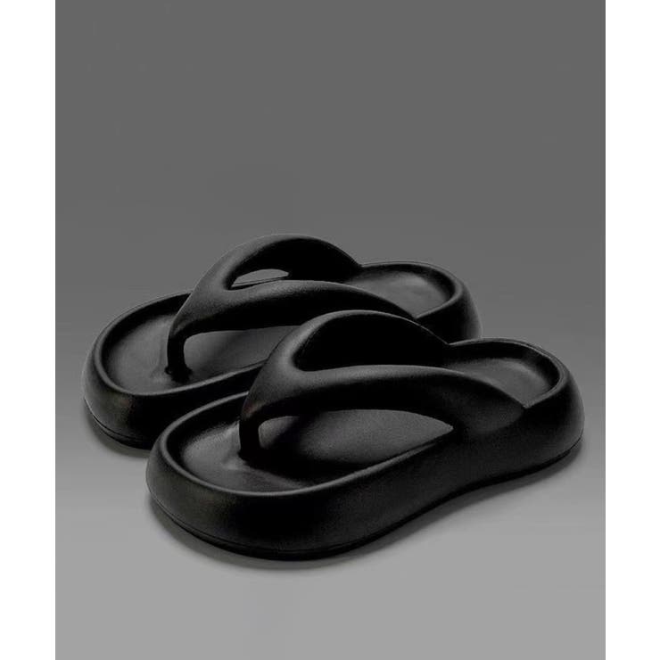 ブラック | 【shoes365】厚底トングサンダル | aimoha 