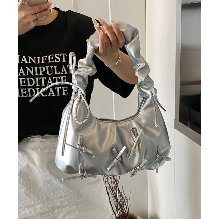 リボンデコシャーリングハンドルミニバッグ | aimoha  | 詳細画像9 