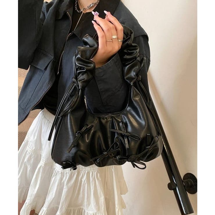 リボンデコシャーリングハンドルミニバッグ | aimoha  | 詳細画像13 