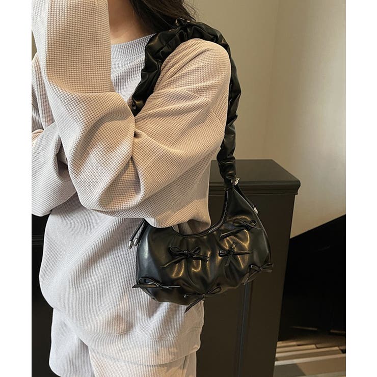 リボンデコシャーリングハンドルミニバッグ | aimoha  | 詳細画像16 