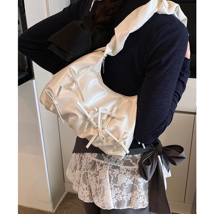 リボンデコシャーリングハンドルミニバッグ | aimoha  | 詳細画像5 