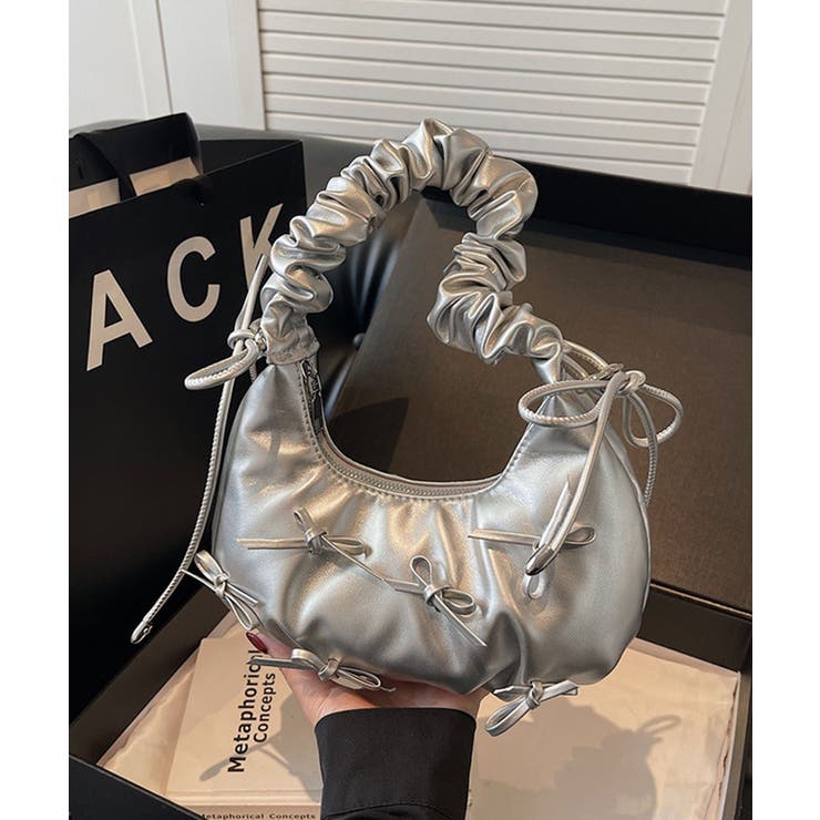 リボンデコシャーリングハンドルミニバッグ | aimoha  | 詳細画像8 