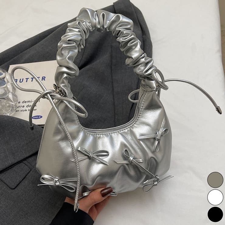 リボンデコシャーリングハンドルミニバッグ | aimoha  | 詳細画像1 