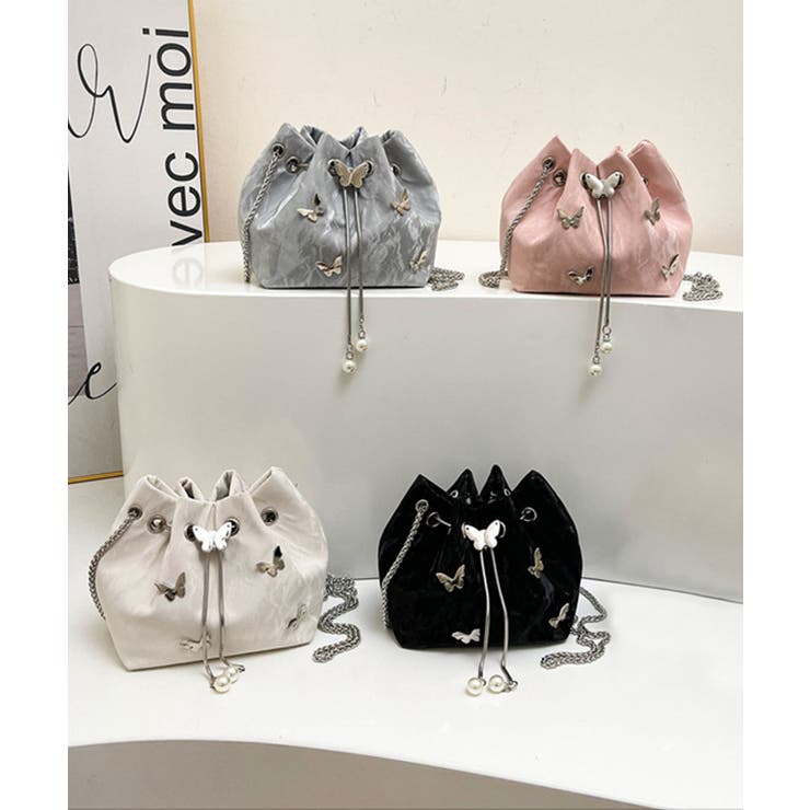 バラフライ巾着チェーンショルダーバッグ | aimoha  | 詳細画像5 