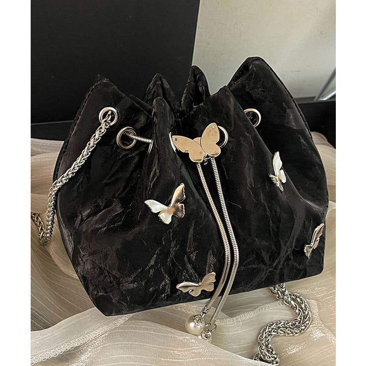 バラフライ巾着チェーンショルダーバッグ | aimoha  | 詳細画像8 