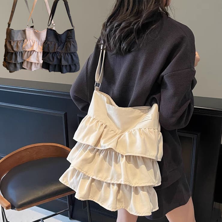 フリルワンショルダートートバッグ[品番：XT000014426]｜aimoha