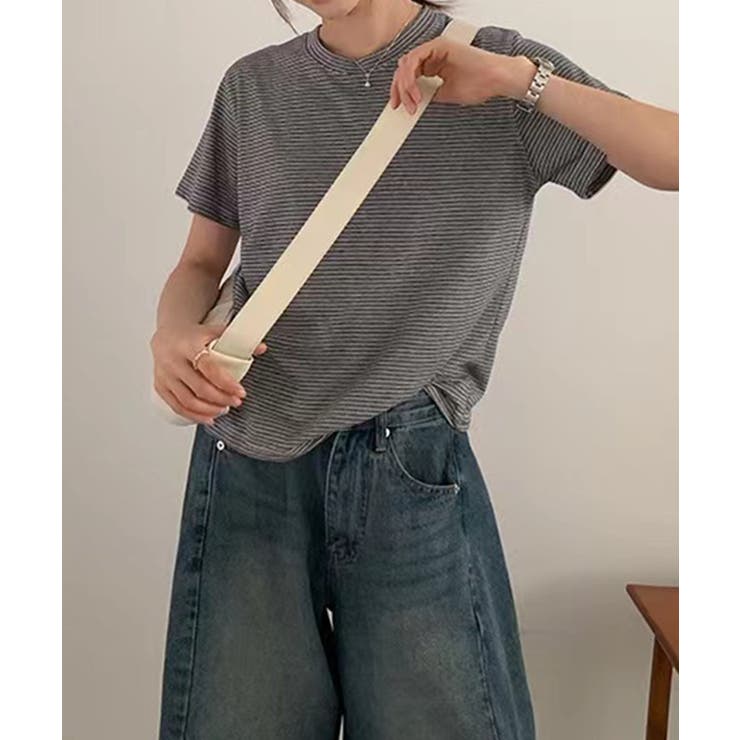 ミニパターンボーダーベーシックTシャツ | aimoha  | 詳細画像15 