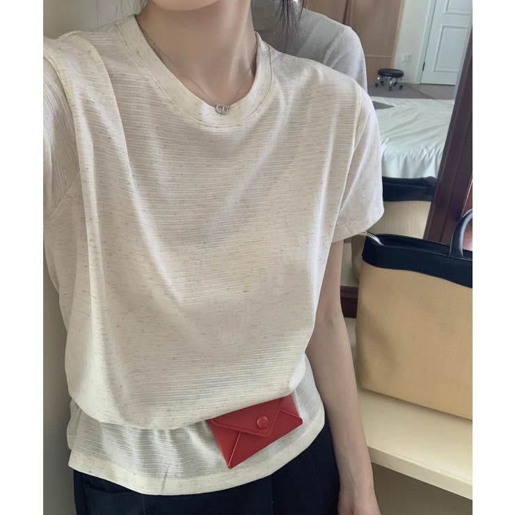 ミニパターンボーダーベーシックTシャツ | aimoha  | 詳細画像21 