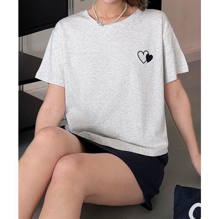 ‼️ami ハート刺繍 半袖Tシャツ 2色セット 005726-11.jpg