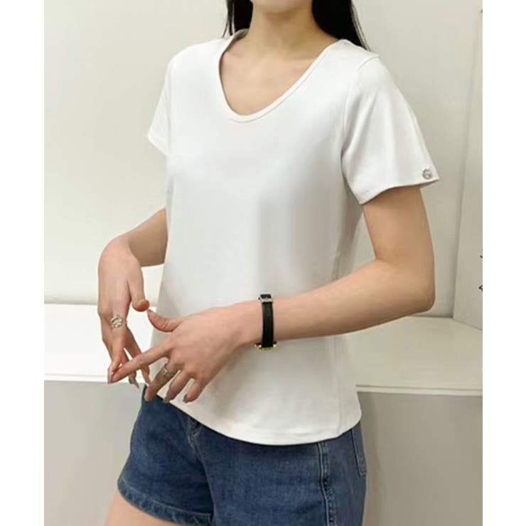 Uネック半袖Tシャツ | aimoha  | 詳細画像5 
