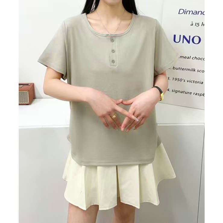 ヘンリーネック半袖Tシャツ | aimoha  | 詳細画像5 