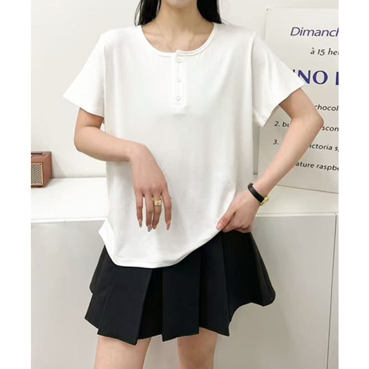 ヘンリーネック半袖Tシャツ | aimoha  | 詳細画像3 