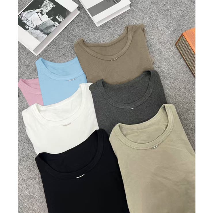 シンプルラウンドネックTシャツ | aimoha  | 詳細画像1 