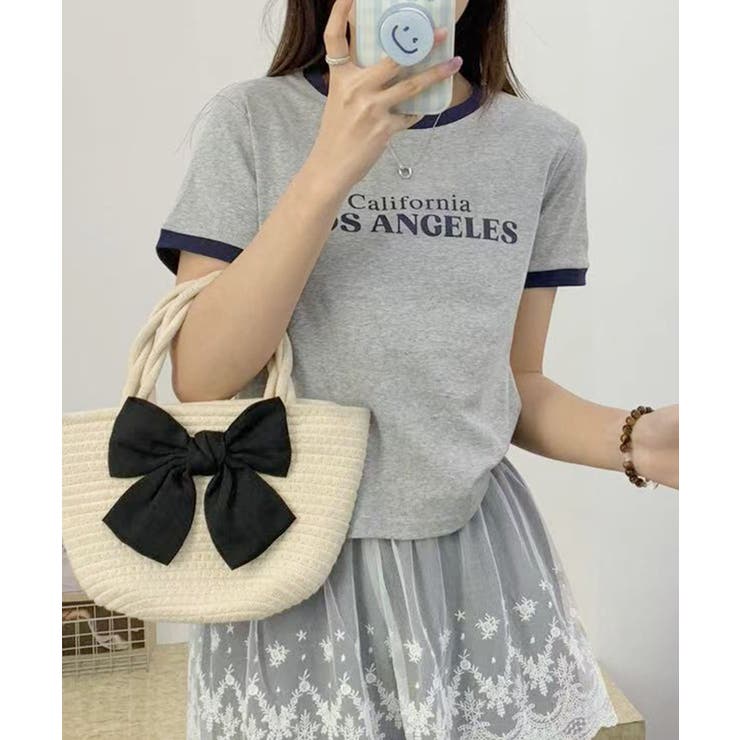 ネイビー | カリフォルニアロゴTシャツ | aimoha 