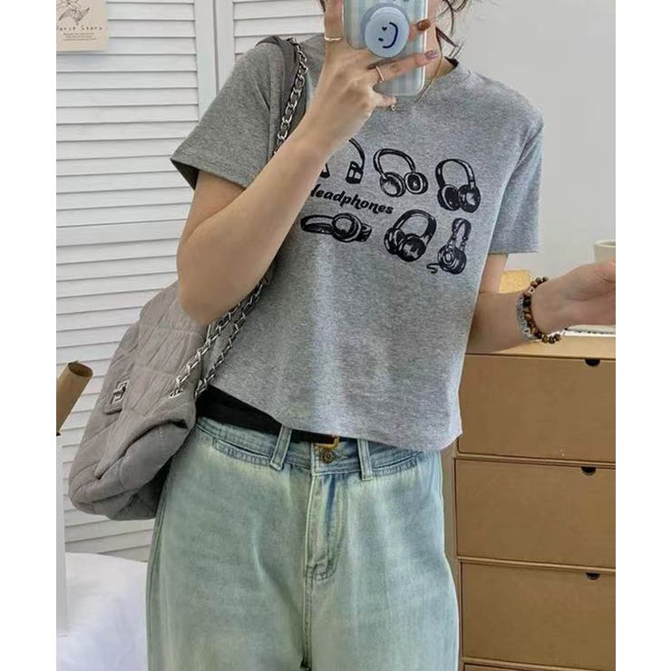 ヘッドホン柄プリントTシャツ | aimoha  | 詳細画像10 