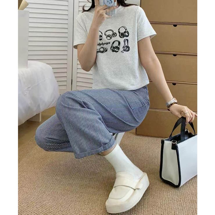 ヘッドホン柄プリントTシャツ | aimoha  | 詳細画像11 