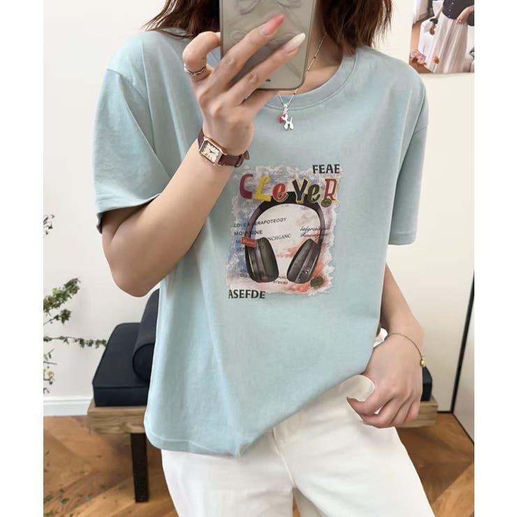 ヘッドホンプリントTシャツ | aimoha  | 詳細画像2 