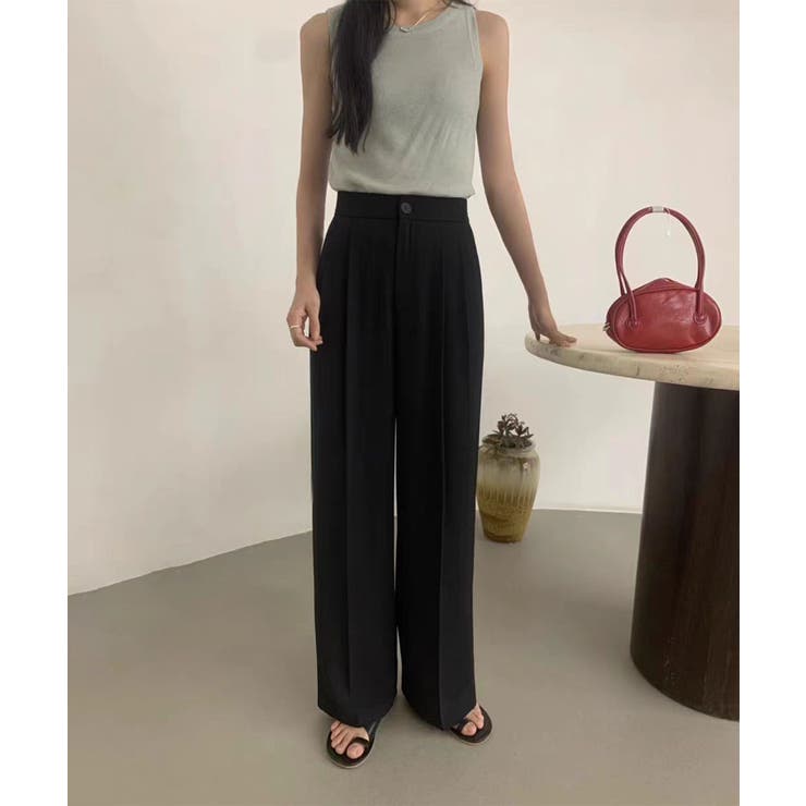 ハイウエストタックストレートパンツ | aimoha  | 詳細画像1 