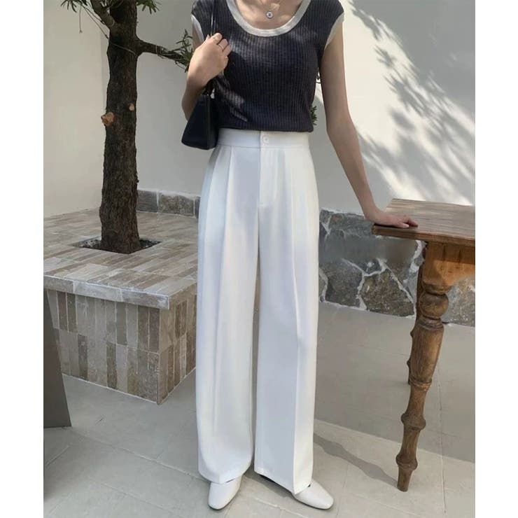 ハイウエストタックストレートパンツ | aimoha  | 詳細画像3 