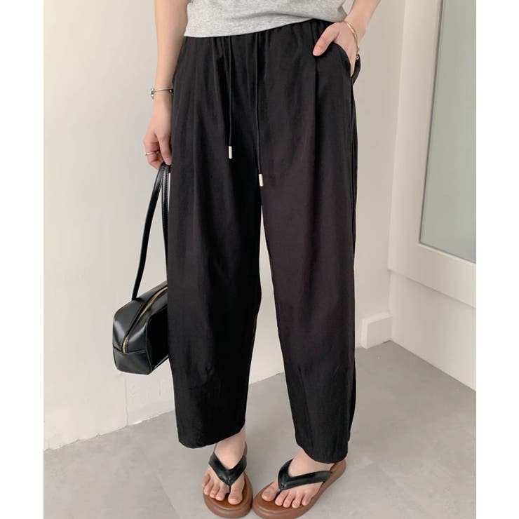 ブラック | イージータックワイドパンツ | aimoha 