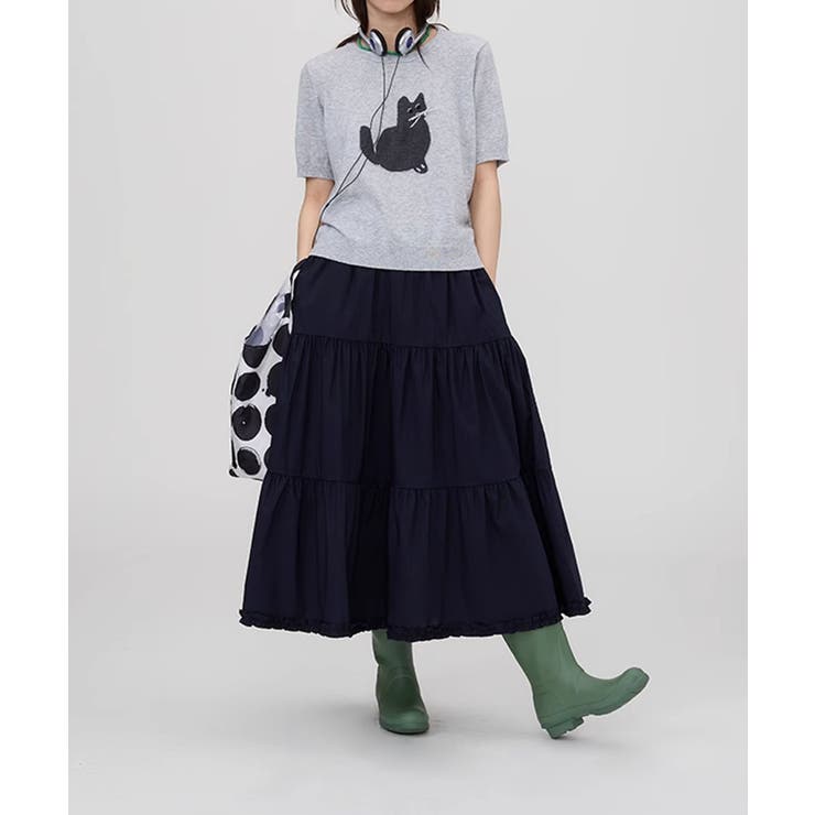 黒猫モチーフ刺繍ニットTシャツ | aimoha  | 詳細画像30 