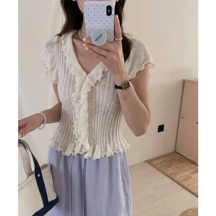 【Jasmine】ラッフルサマーニットカーディガン Jasmine Grandi… | aimoha  | 詳細画像2 