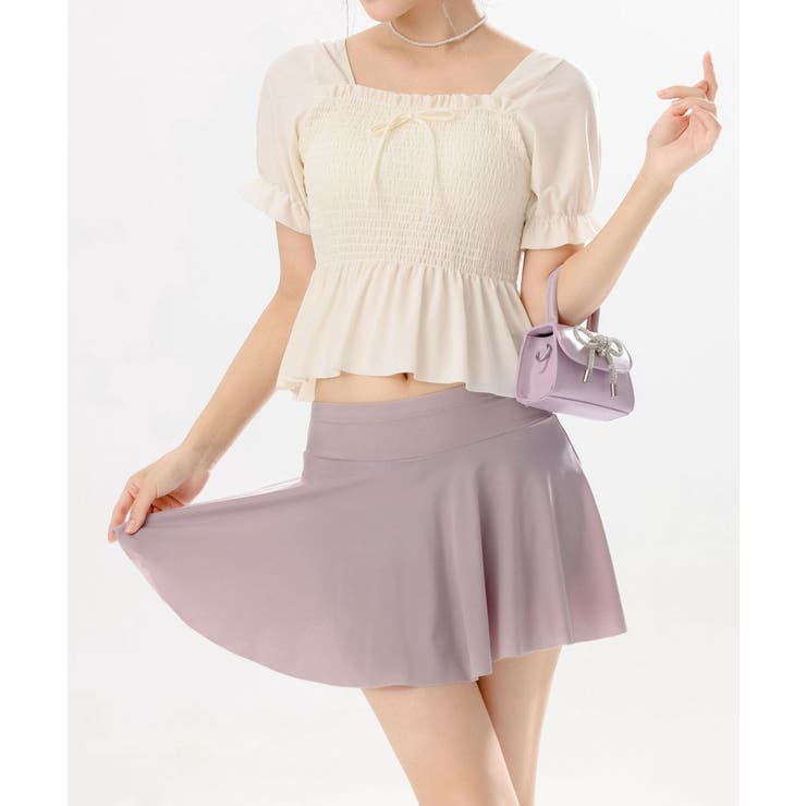 パープル | ガーリーセパレート水着スカートタイプ | aimoha 