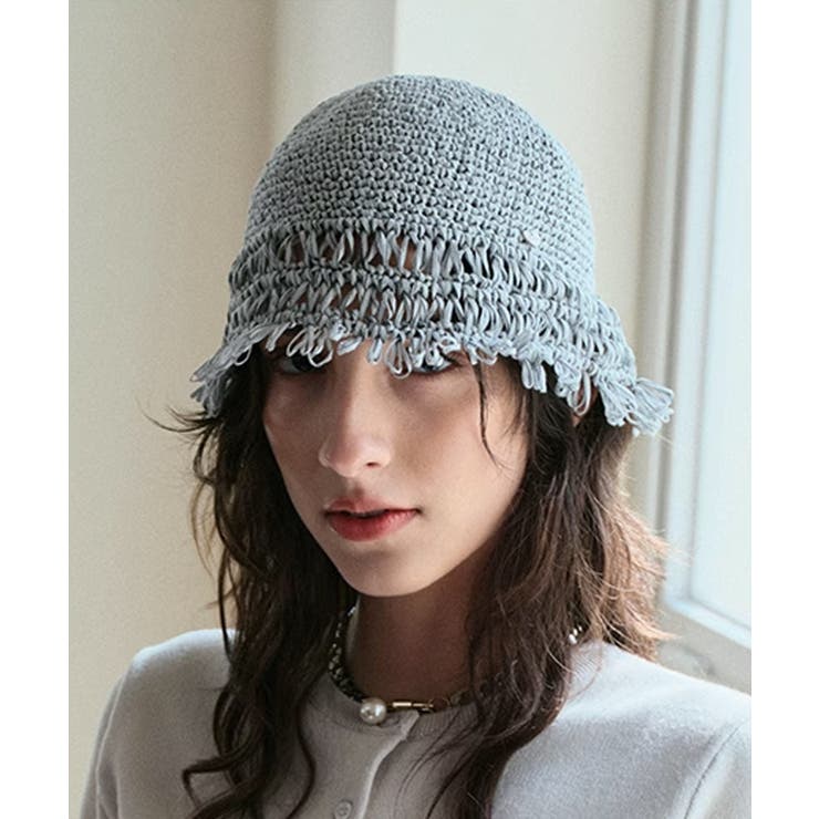 フリンジ付きクロシェ編みバケットハット | aimoha  | 詳細画像10 