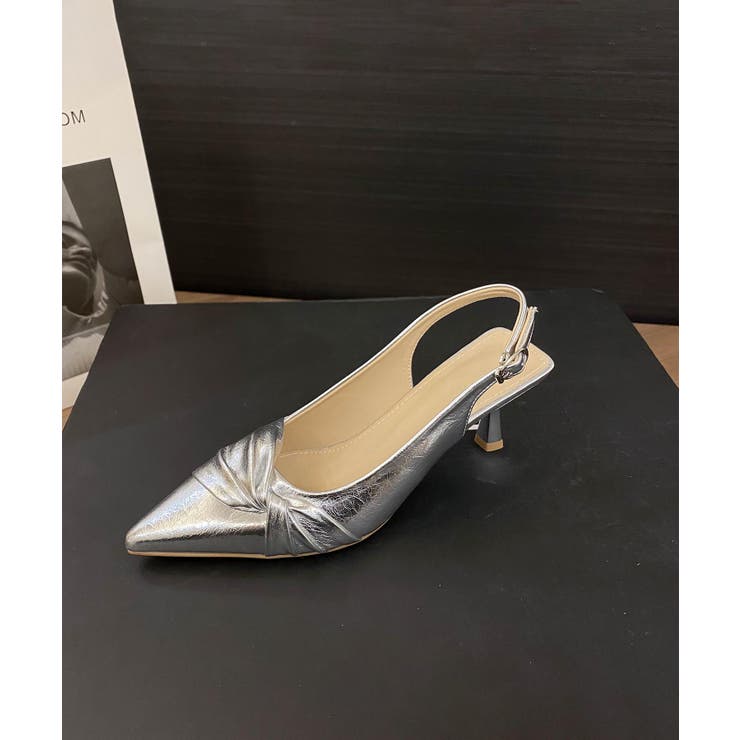 ギャザーリボンポインテッドパンプス | aimoha  | 詳細画像2 