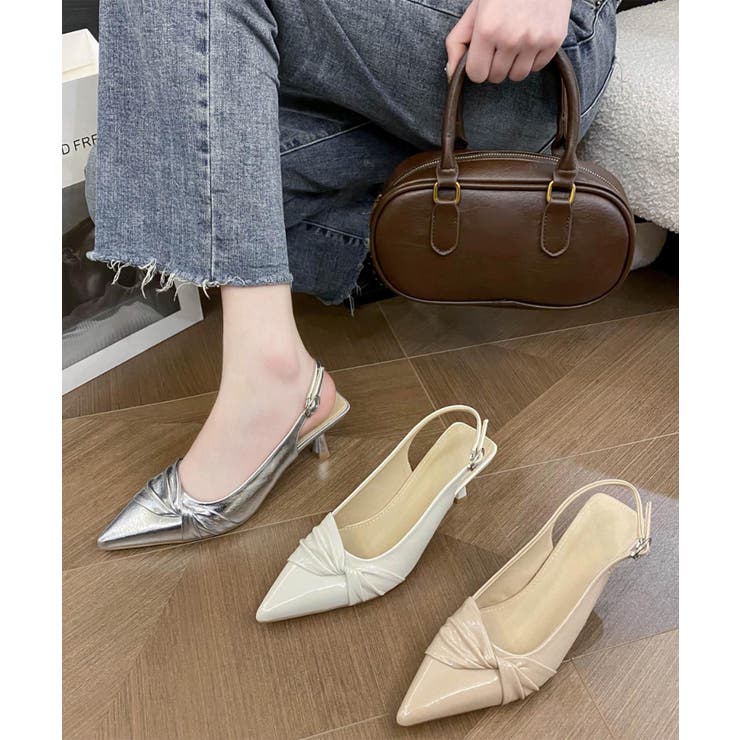 ギャザーリボンポインテッドパンプス | aimoha  | 詳細画像7 