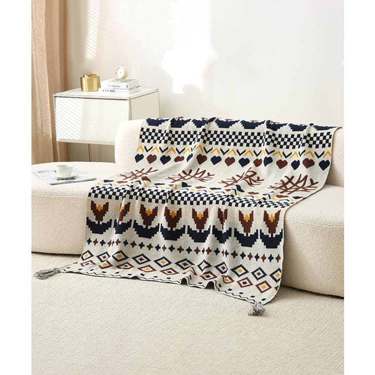 北欧風ジャガード織りブランケット | aimoha  | 詳細画像1